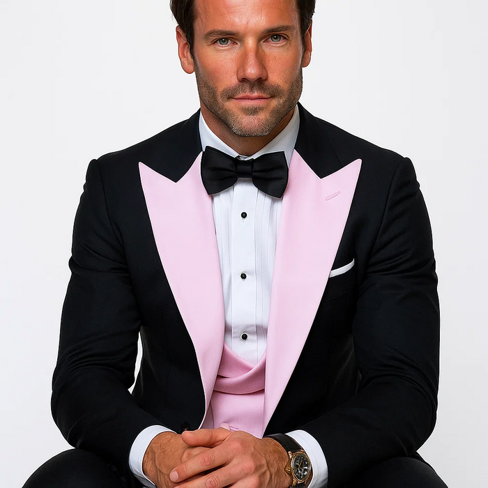 Black And Pink Suit - Tuxedo
