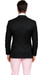 Black And Pink Suit - Tuxedo With Double Breasted Vest Peak Lapel 100% Wool