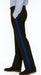 Black and Royal Side Trim Dress Pants - Black Tuxedo Pants - Flat Front Pant