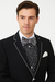 Black and White Trim Lapel Tuxedo Suit