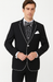 Black and White Trim Lapel Tuxedo Suit