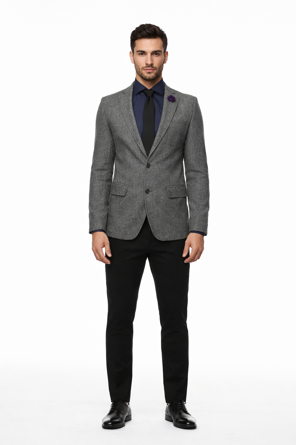 Black and White Tweed Blazer - Gray Herringbone Sport Coat - Slim Fit Men's Blazer