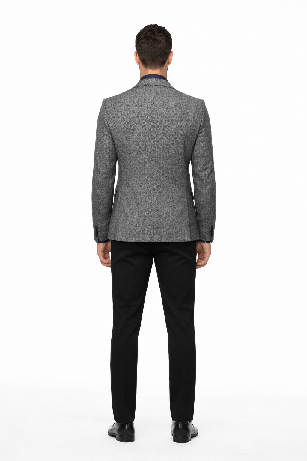 Black and White Tweed Blazer - Gray Herringbone Sport Coat - Slim Fit Men's Blazer - Image 2