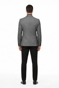 Black and White Tweed Blazer - Gray Herringbone Sport Coat - Slim Fit Men's Blazer