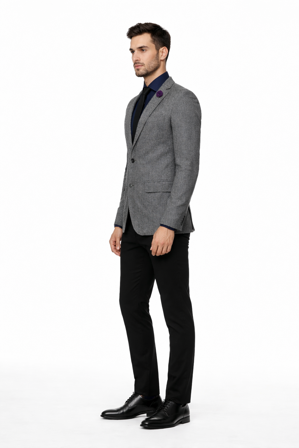 Black and White Tweed Blazer - Gray Herringbone Sport Coat - Slim Fit Men's Blazer - Image 7
