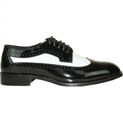 Black & White Wingtip Men's Tuxedo Shoes – Vintage Gatsby Spat Dress Shoes