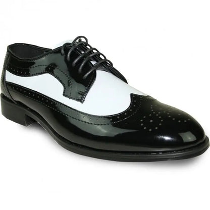 Black & White Wingtip Men's Tuxedo Shoes – Vintage Gatsby Spat Dress Shoes
