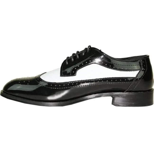 Black & White Wingtip Men's Tuxedo Shoes – Vintage Gatsby Spat Dress Shoes