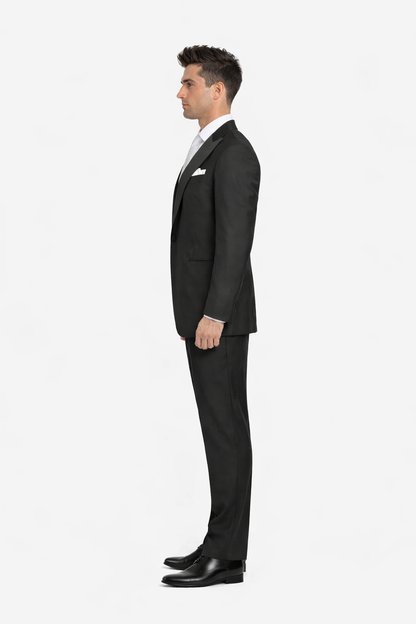 Black Best  Designer One Button Black Tuxedo Suit For Men 100% wool super 140's suit - Image 2