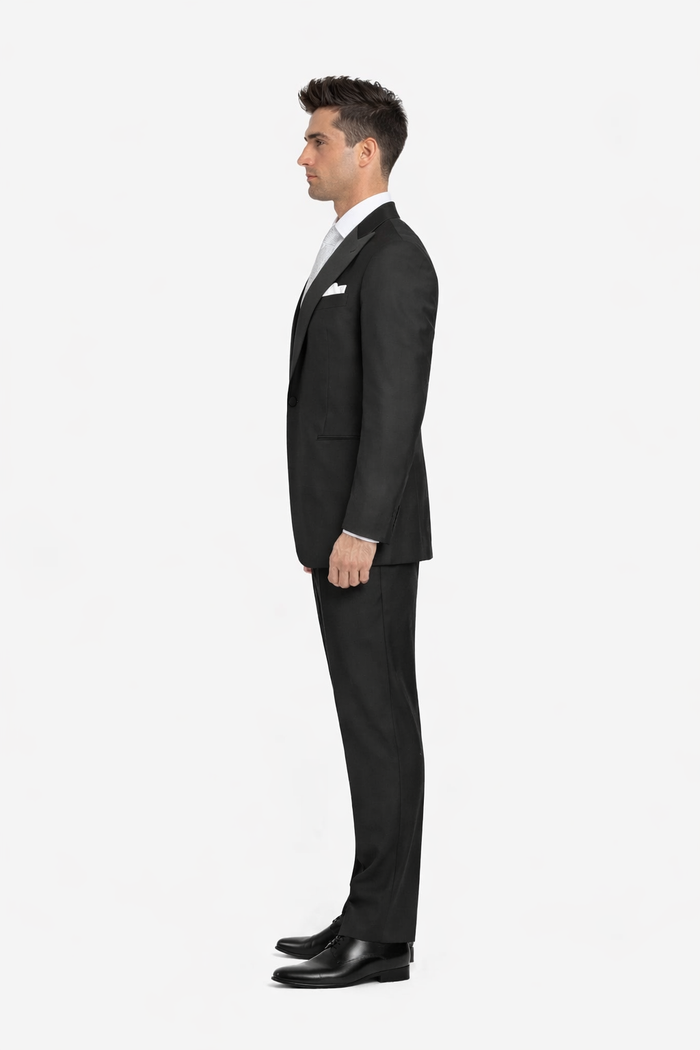 Black Best  Designer One Button Black Tuxedo Suit For Men 100% wool super 140's suit - Image 2