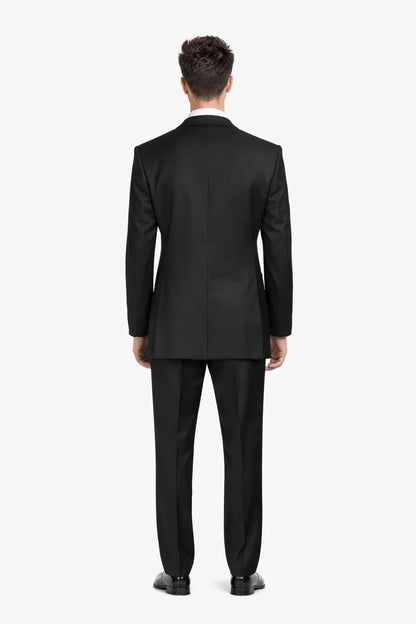 Black Best  Designer One Button Black Tuxedo Suit For Men 100% wool super 140's suit - Image 3