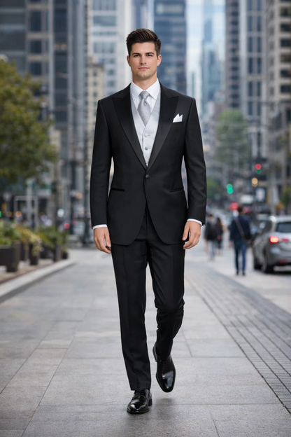 Black Best  Designer One Button Black Tuxedo Suit For Men 100% wool super 140's suit - Image 6