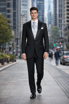 Black Best  Designer One Button Black Tuxedo Suit For Men 100% wool super 140's suit - Image 6