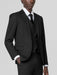 Mens Black Birdseye Three Piece Suit – Modern 2-Button Suit