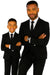 Father and Son Suits - Black Boys Suit Perry Ellis Vested Boy's Wedding Suit in Black