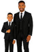 Father and Son Suits - Black Boys Suit Perry Ellis Vested Boy's Wedding Suit in Black