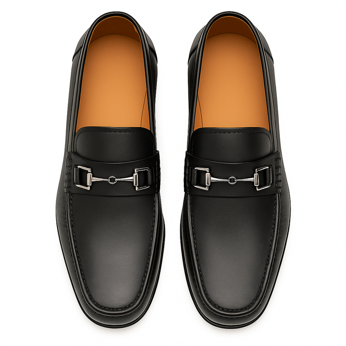 Mens Mezlan Brussels Metal Ornament Calfskin Loafer Dress Shoe in Tan