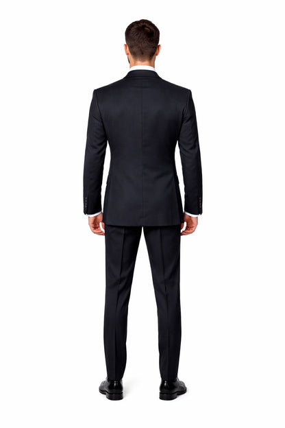Double Breasted Slim Fit Formal Suit Modern Black Design ROSSI MAN Milano RM1101 - Image 2