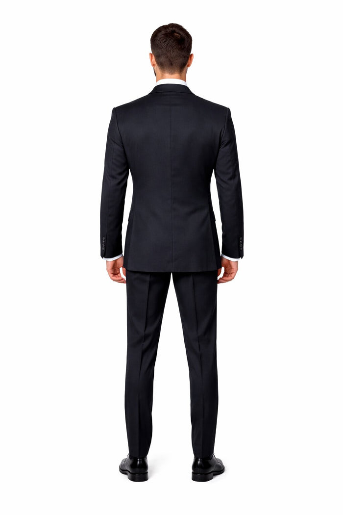Double Breasted Slim Fit Formal Suit Modern Black Design ROSSI MAN Milano RM1101 - Image 2