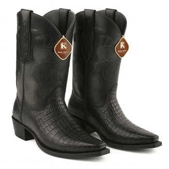 King Exotic Men's Caiman Belly Snip Toe Boots - Image 39