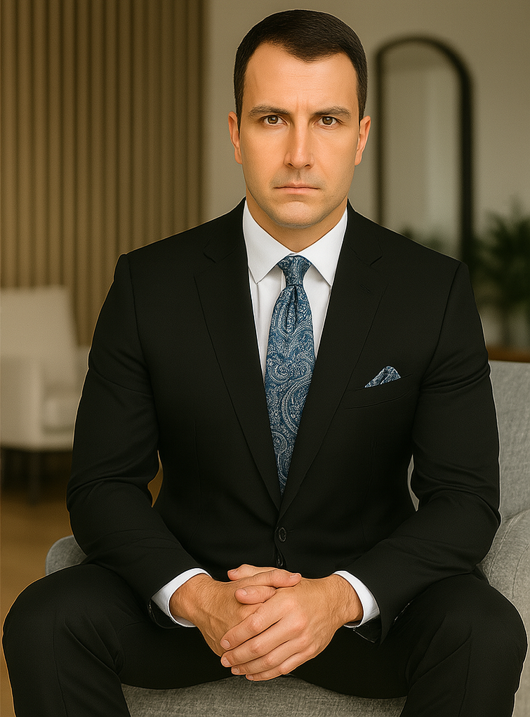 Black Extra Fine Poly-Rayon Summer Light Weight Fabric Cheap Priced Business Suits Clearance Sale - Image 4