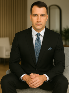 Black Extra Fine Poly-Rayon Summer Light Weight Fabric Cheap Priced Business Suits Clearance Sale