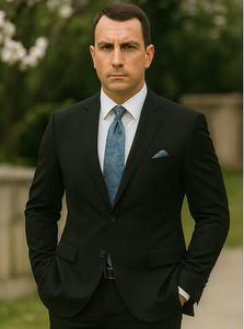 Black Extra Fine Poly-Rayon Summer Light Weight Fabric Cheap Priced Business Suits Clearance Sale