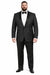 Men's Black Super 150's Viscose Blend 1 Button Tuxedo Floral Pattern  Dinner Jacket