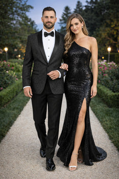 Men's Black Super 150's Viscose Blend 1 Button Tuxedo Floral Pattern  Dinner Jacket - Image 8