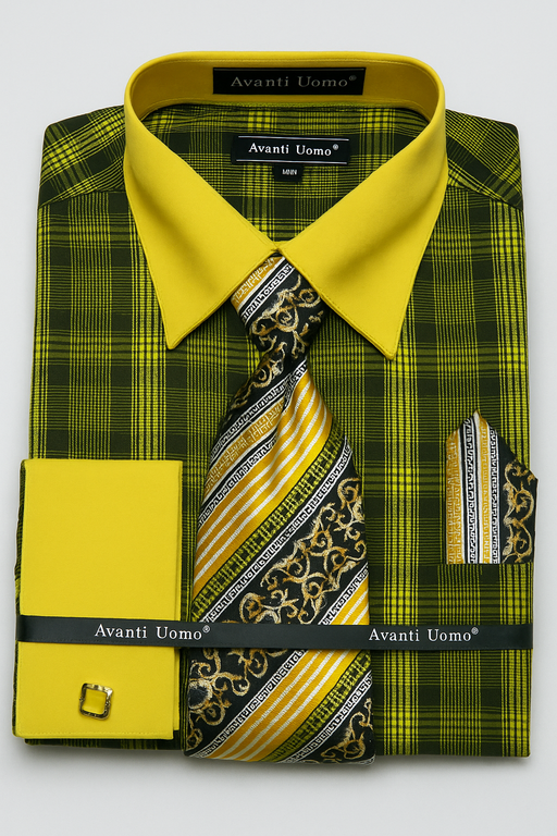 Black Gold Colorful Men'S Dress Shirt