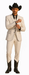 Black Lapel Two Toned Men'S 2 Buttons 3 Piece Church Suit White Tuxedo With Black Trim - Three Piece Suit
