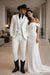 Black Lapel Two Toned Men'S 2 Buttons 3 Piece Church Suit White Tuxedo With Black Trim - Three Piece Suit