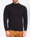 Black mock neck sweater pullover for men – cotton blend long sleeve knit