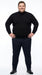 Black mock neck sweater pullover for men – cotton blend long sleeve knit