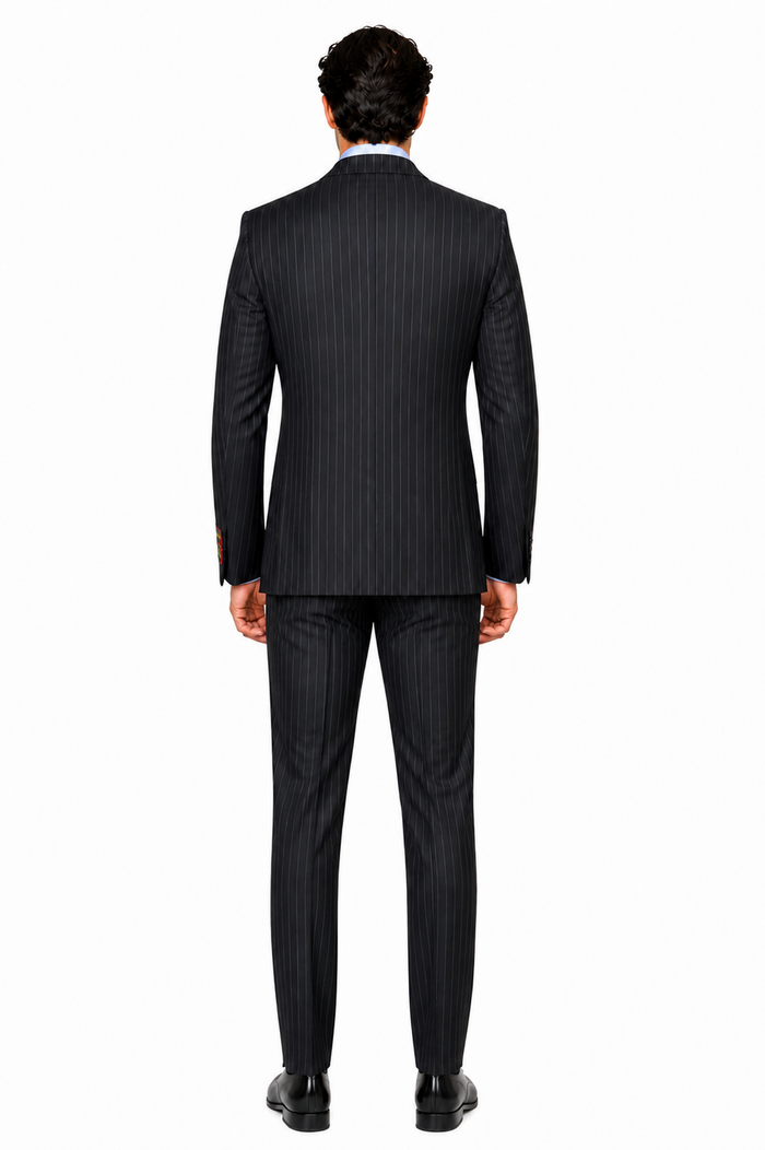Black Pinstripe Bold Bold Chalk Stripe  Pinstripe Suit