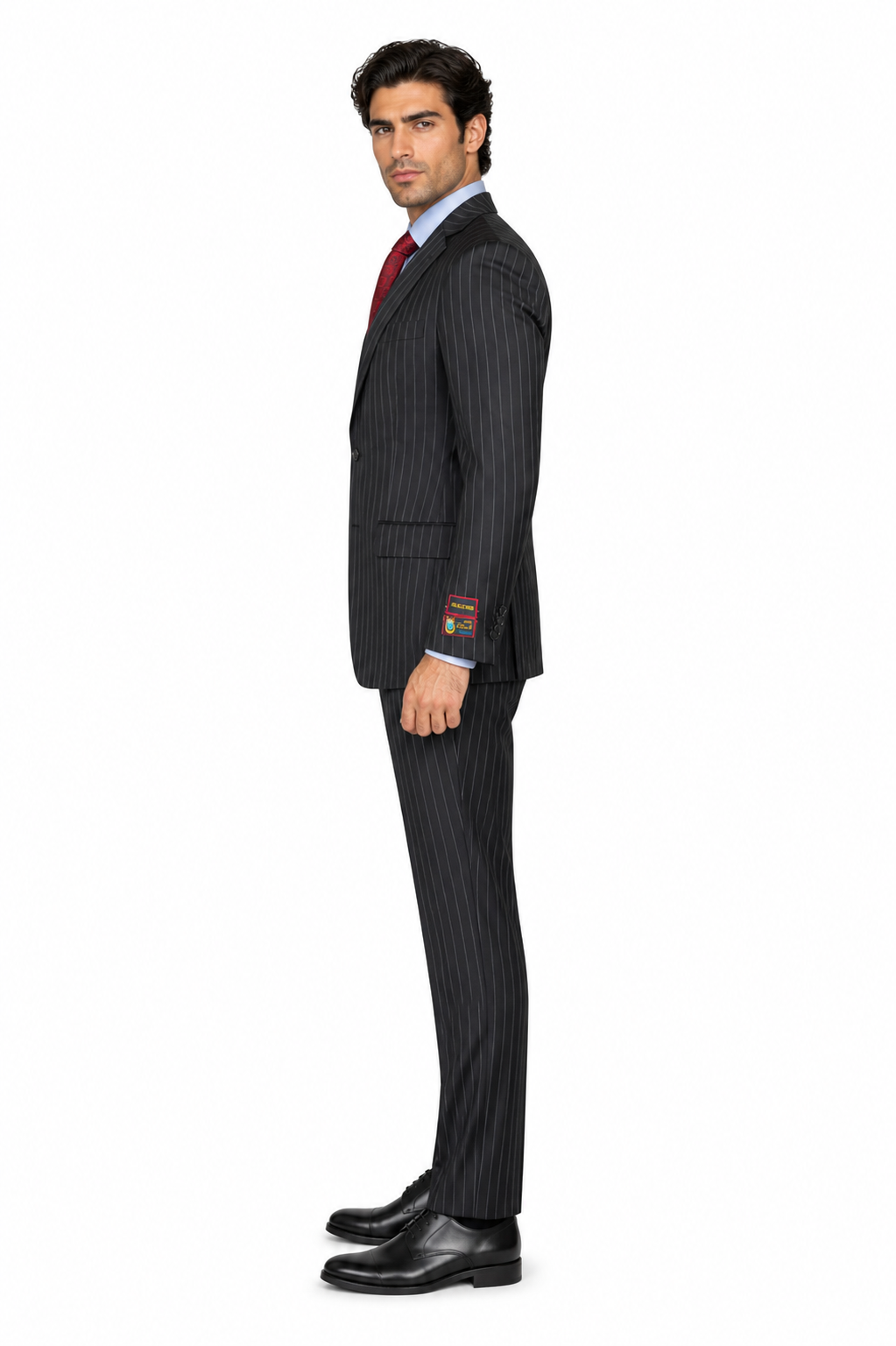 Black Pinstripe Bold Bold Chalk Stripe  Pinstripe Suit
