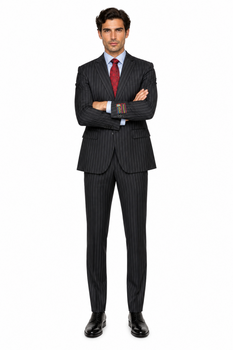 Black Pinstripe Bold Bold Chalk Stripe  Pinstripe Suit