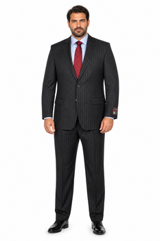 Black Pinstripe Bold Bold Chalk Stripe  Pinstripe Suit