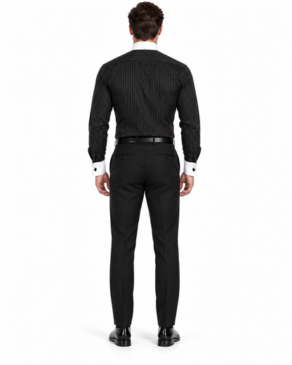 Black PinStripe Colorful Men'S Dress Shirt