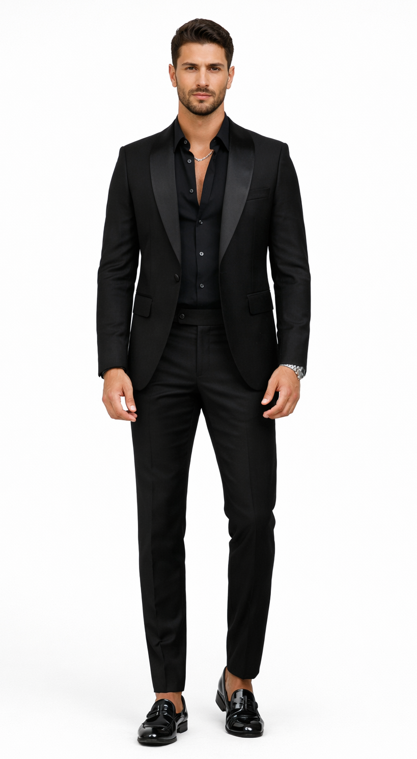 homecoming dresses for men Fashion Men Suit Black White Lapel Men's Blazers Groom Tuxedos Wedding –  Siaoryne main image 0