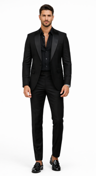 Black Prom Tuxedo - Wedding Suit - Groom Tuxedo Suit