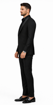 Black Prom Tuxedo - Wedding Suit - Groom Tuxedo Suit - Image 3