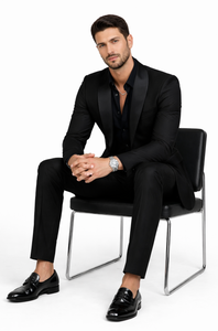 Black Prom Tuxedo - Wedding Suit - Groom Tuxedo Suit