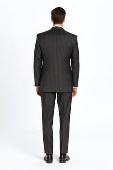 Black/PS Stripe Pinstripe Double Breasted Suits Super 140s Tetron~Rayon premier quality italian fabric - Image 6
