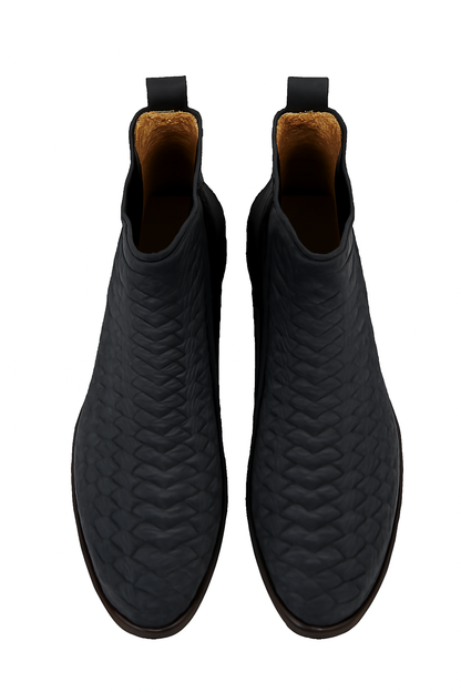 Black Python Print Short Cowboy Boots by Hooch Boots - Image 7