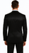 Black Satin Double Breasted 3 Piece Skinny Fit Tazzio Men's Suit with Peak Lapel Jacket