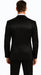 Black Satin Shiny Metallic Flashy with Sheen 3 Piece Skinny Fit Tazzio Men's Suit with Peak Lapel Jacket