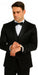 Black Satin Shiny Metallic Flashy with Sheen 3 Piece Skinny Fit Tazzio Men's Suit with Peak Lapel Jacket