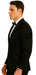 Black Satin Shiny Metallic Flashy with Sheen 3 Piece Skinny Fit Tazzio Men's Suit with Peak Lapel Jacket