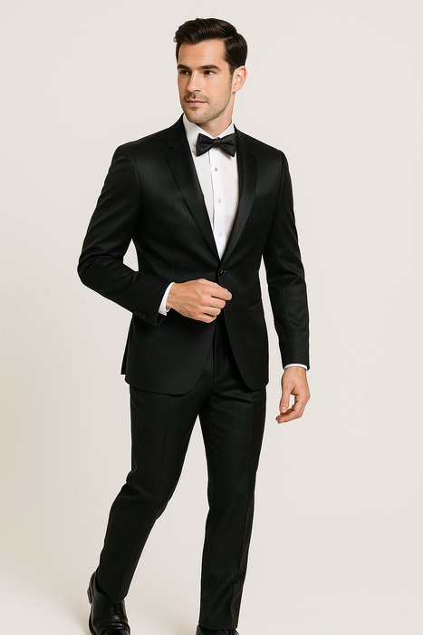 Mens Modern Fit Shiny Sharkskin Suit in Purple